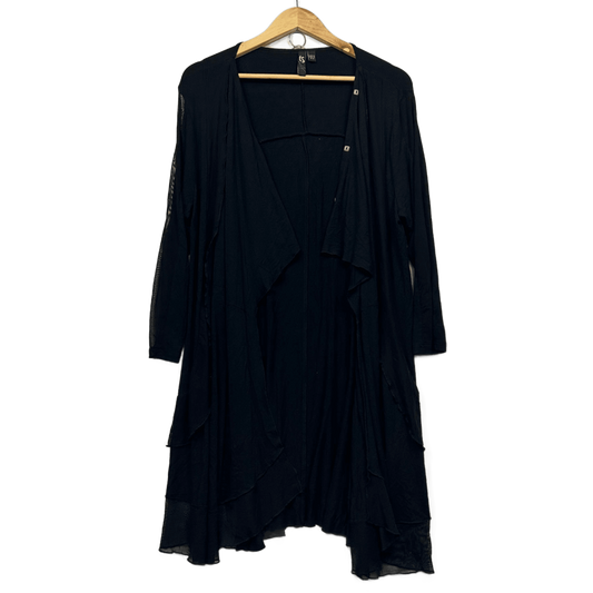 Taking Shape Jacket Top Cardigan Size 20 Black Long Sleeve Waterfall Open Front