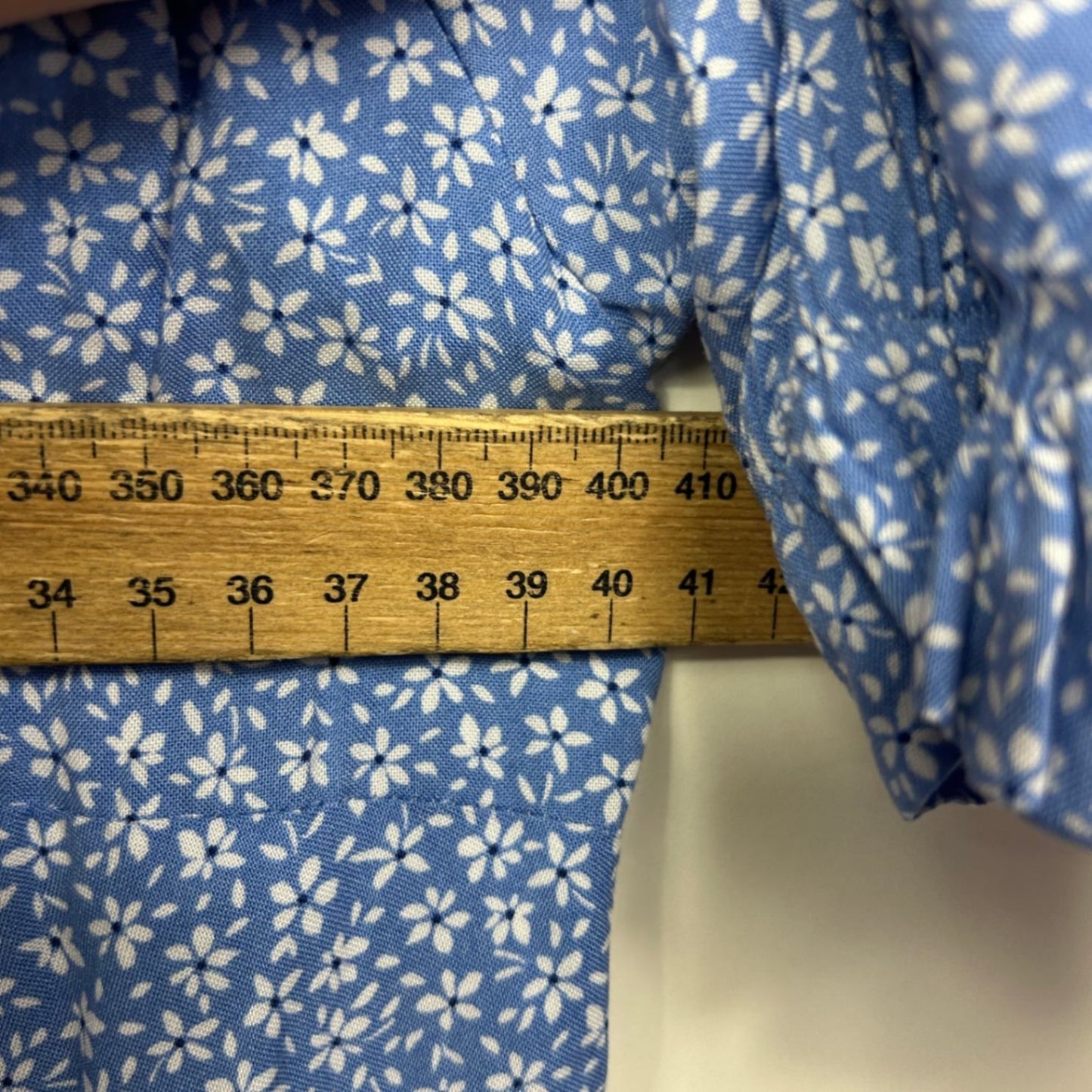 City Chic CCX Blue Floral Peplum Short Sleeve Size 14 XS Viscose
