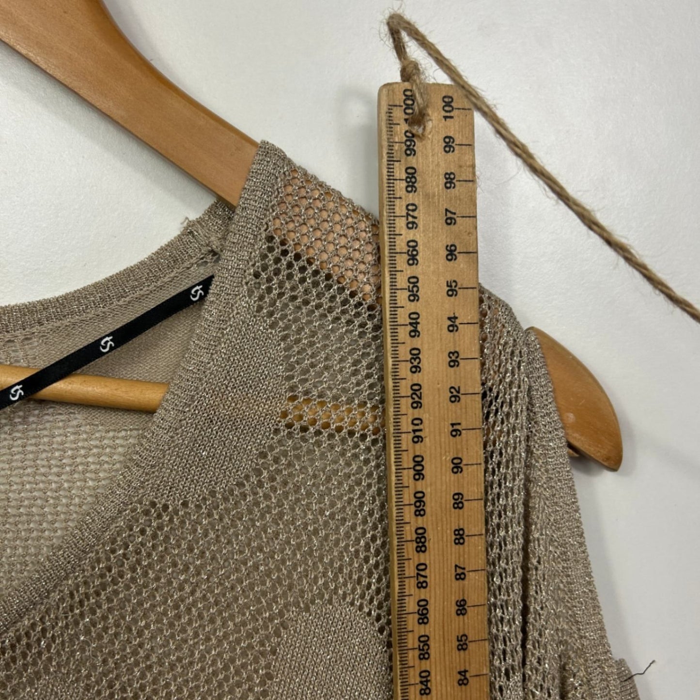 Taking Shape Beige Knit Top Size 18 Asymmetric Hem Sheer Top Layer