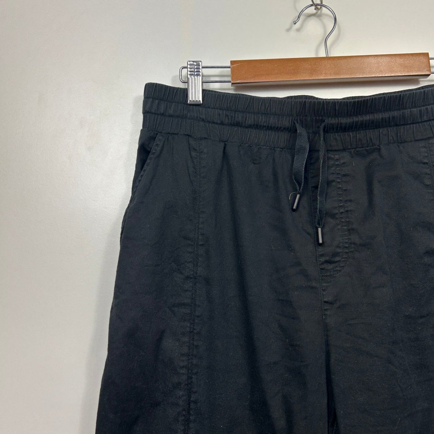 Lorna Jane Black Joggers Size 14 Large Cotton Elastane Pants Drawstring