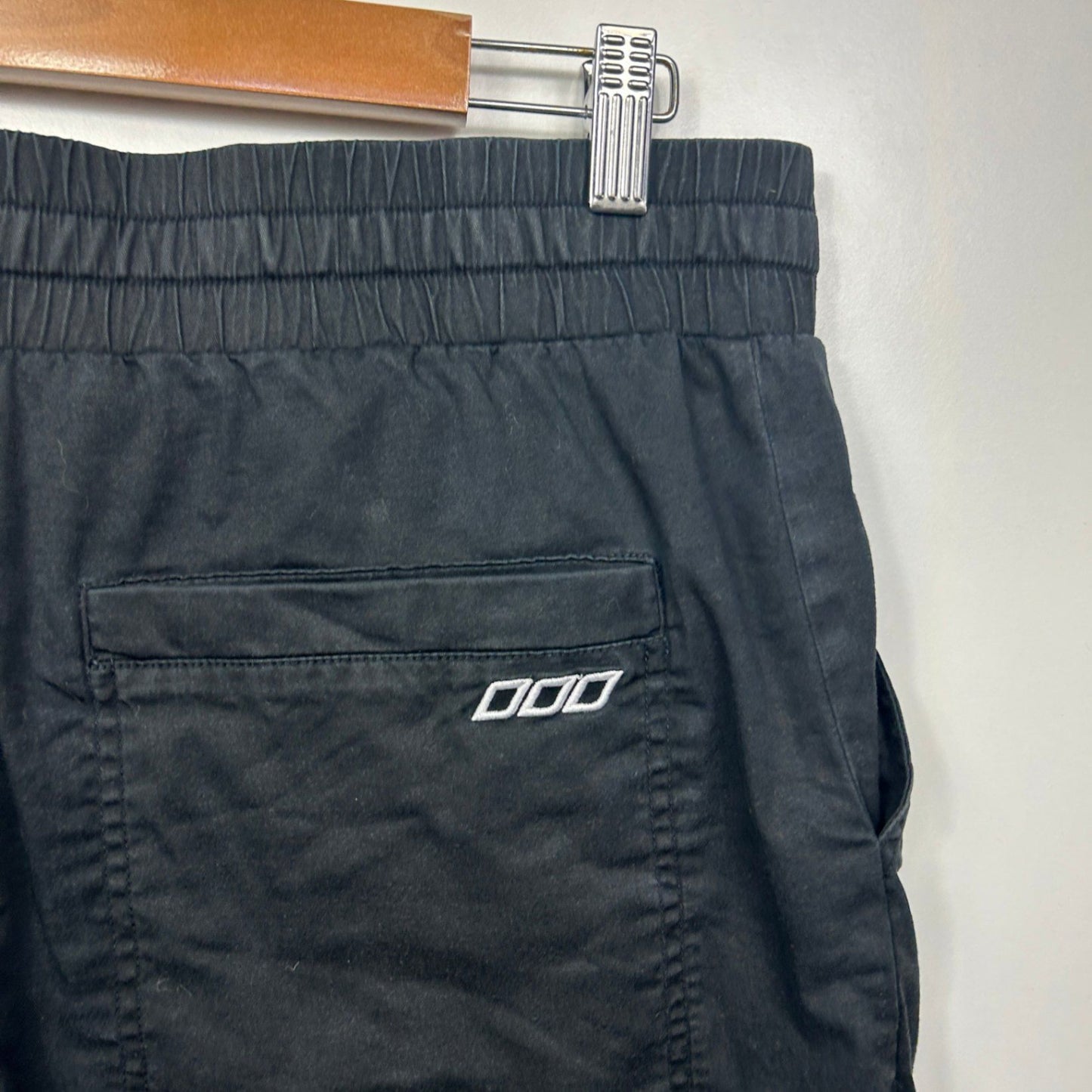 Lorna Jane Black Joggers Size 14 Large Cotton Elastane Pants Drawstring