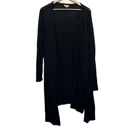 Lily Loves Cardigan Size 18 Black Long Sleeve Longline Viscose Blend Lightweight
