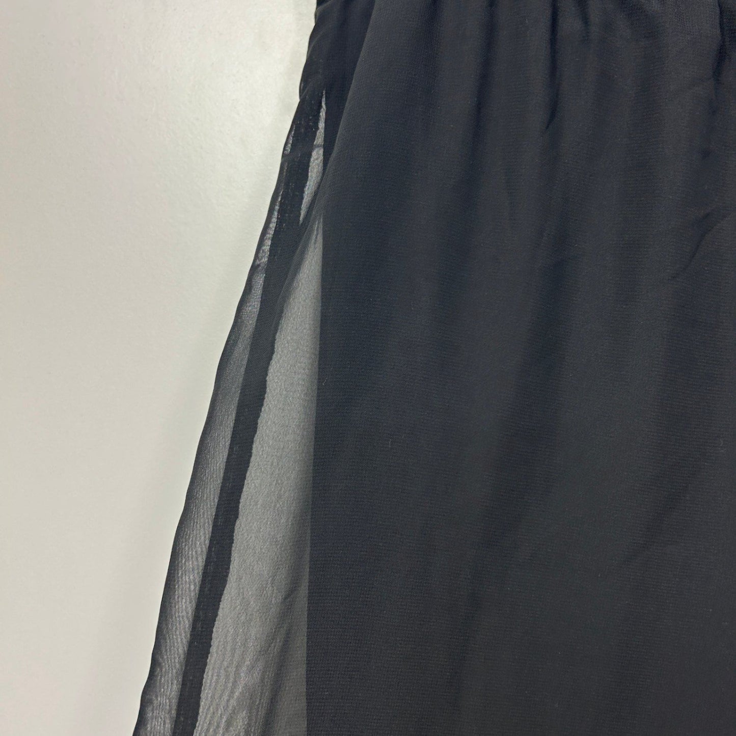 Liz Jordan Black Wide Leg Sheer Overlay Pants Trousers Size XL Evening