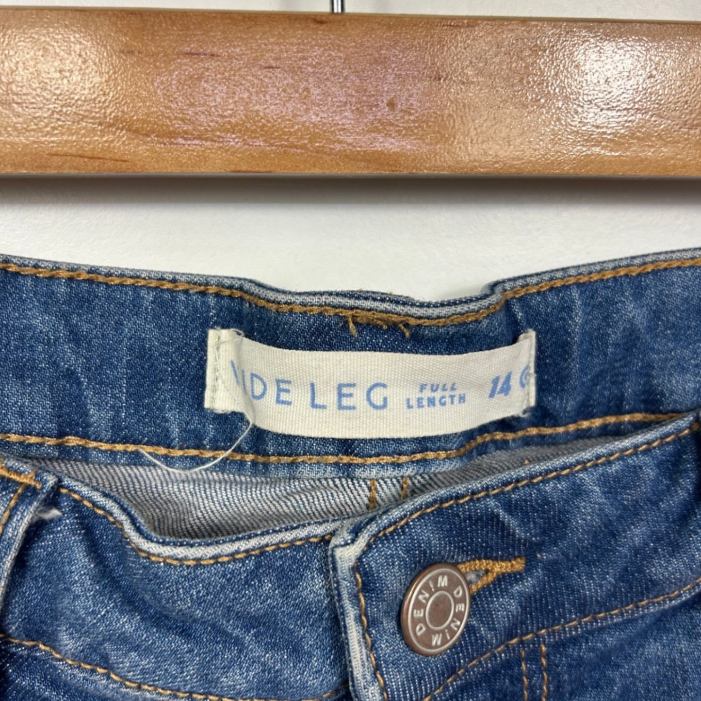 Target Wide Leg Jeans Size 14 Blue Denim Full Length High Rise