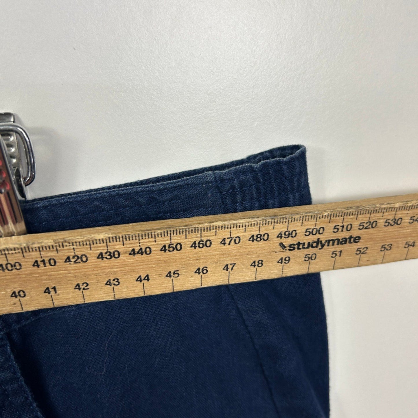 Katies Blue Cropped Capri Pants Size 16 XL Cotton Blend Pockets