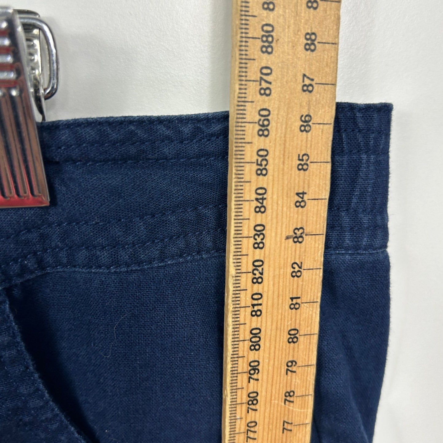 Katies Blue Cropped Capri Pants Size 16 XL Cotton Blend Pockets