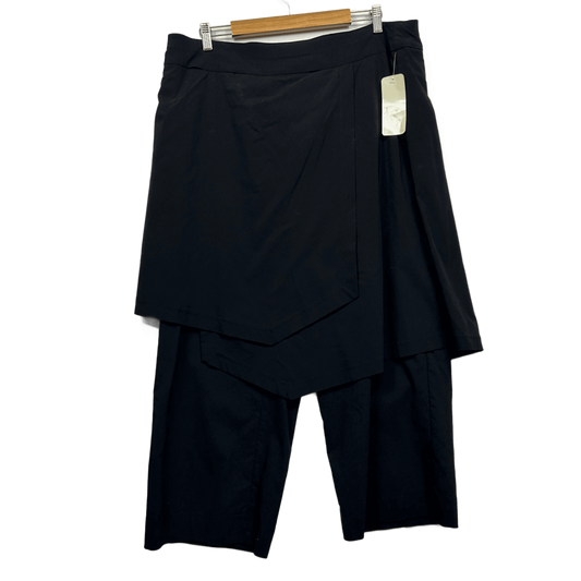 New Taking Shape Size 18 Black Layered Culotte Pants Skirt Overlay Plus
