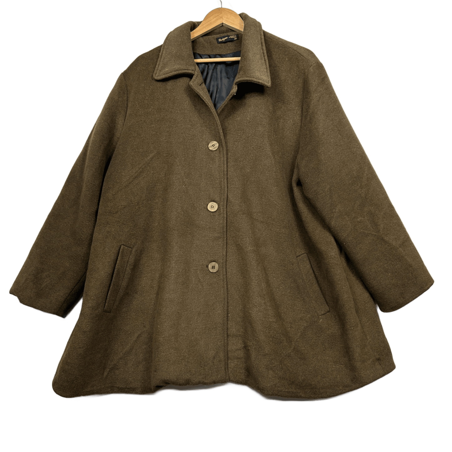 Hodgson Dale and Waters Size 26 Brown Wool Blend Swing Coat Jacket with Pockets