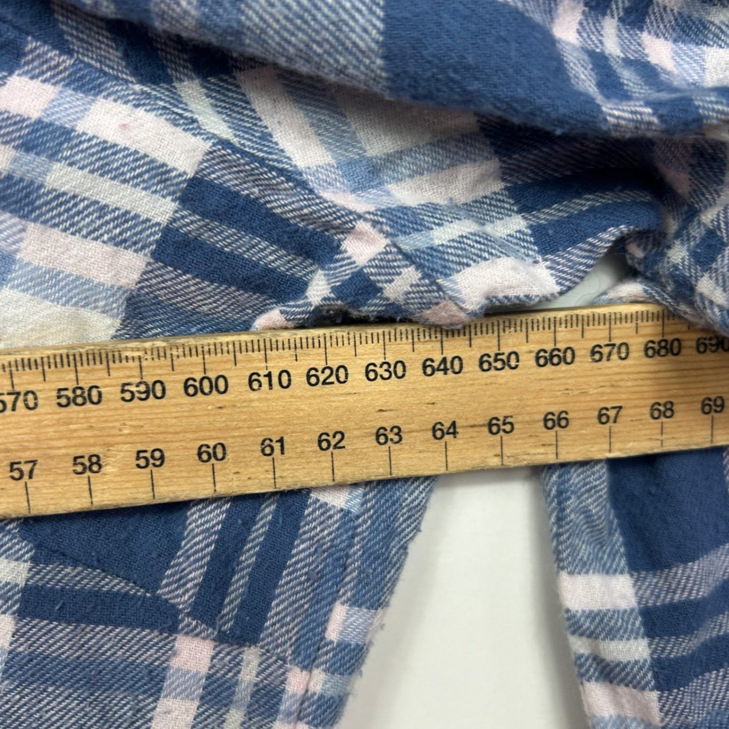 Rivers Blue White Check Cotton Long Sleeve Button Up Top Flannel Shirt Size 22