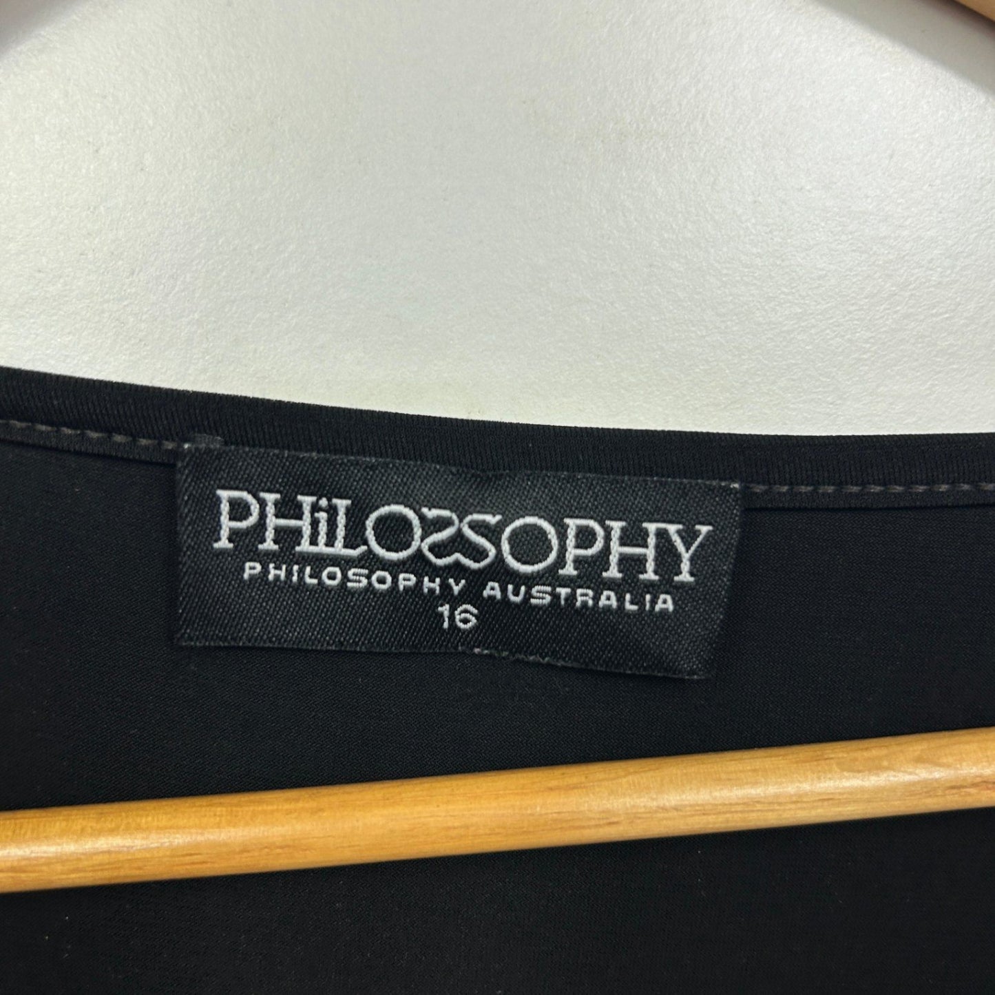 Philosophy Australia Black Batwing Top Size 16 Black *Fault