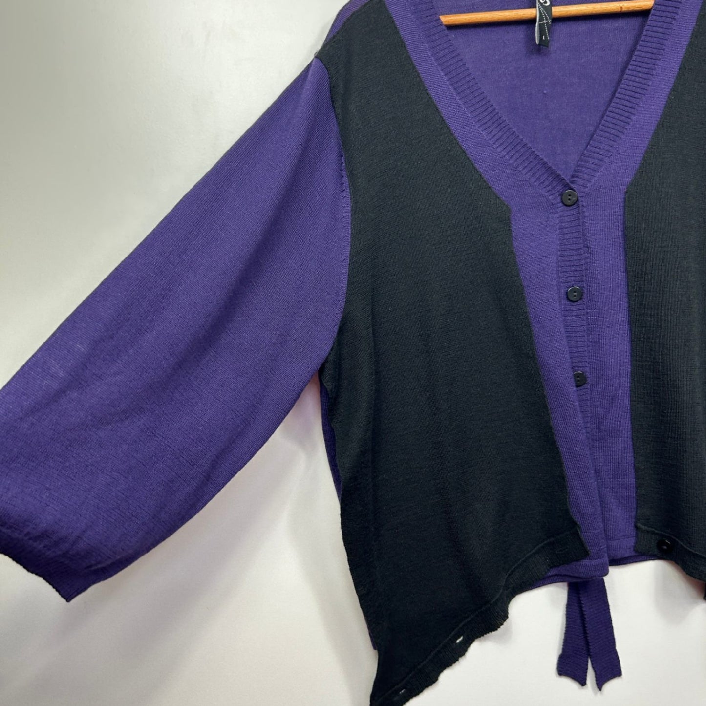 Taking Shape Purple Black Wool Blend Button Front Knit Top Cardigan Size 20 Plus