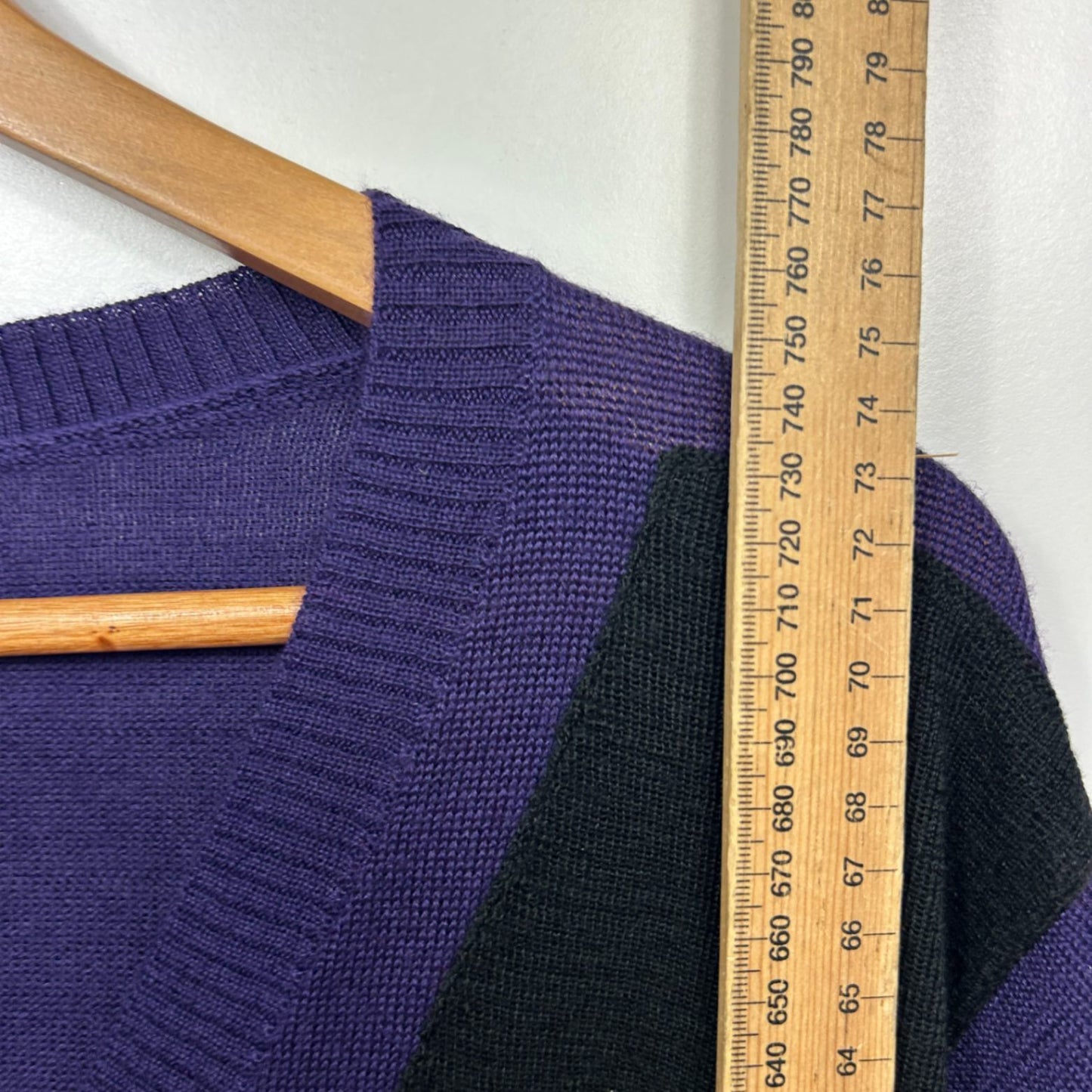 Taking Shape Purple Black Wool Blend Button Front Knit Top Cardigan Size 20 Plus