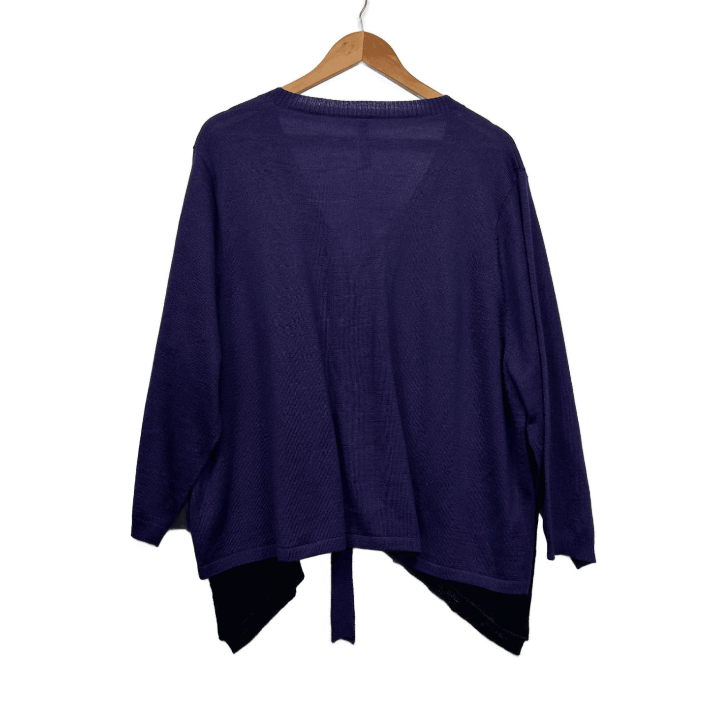 Taking Shape Purple Black Wool Blend Button Front Knit Top Cardigan Size 20 Plus