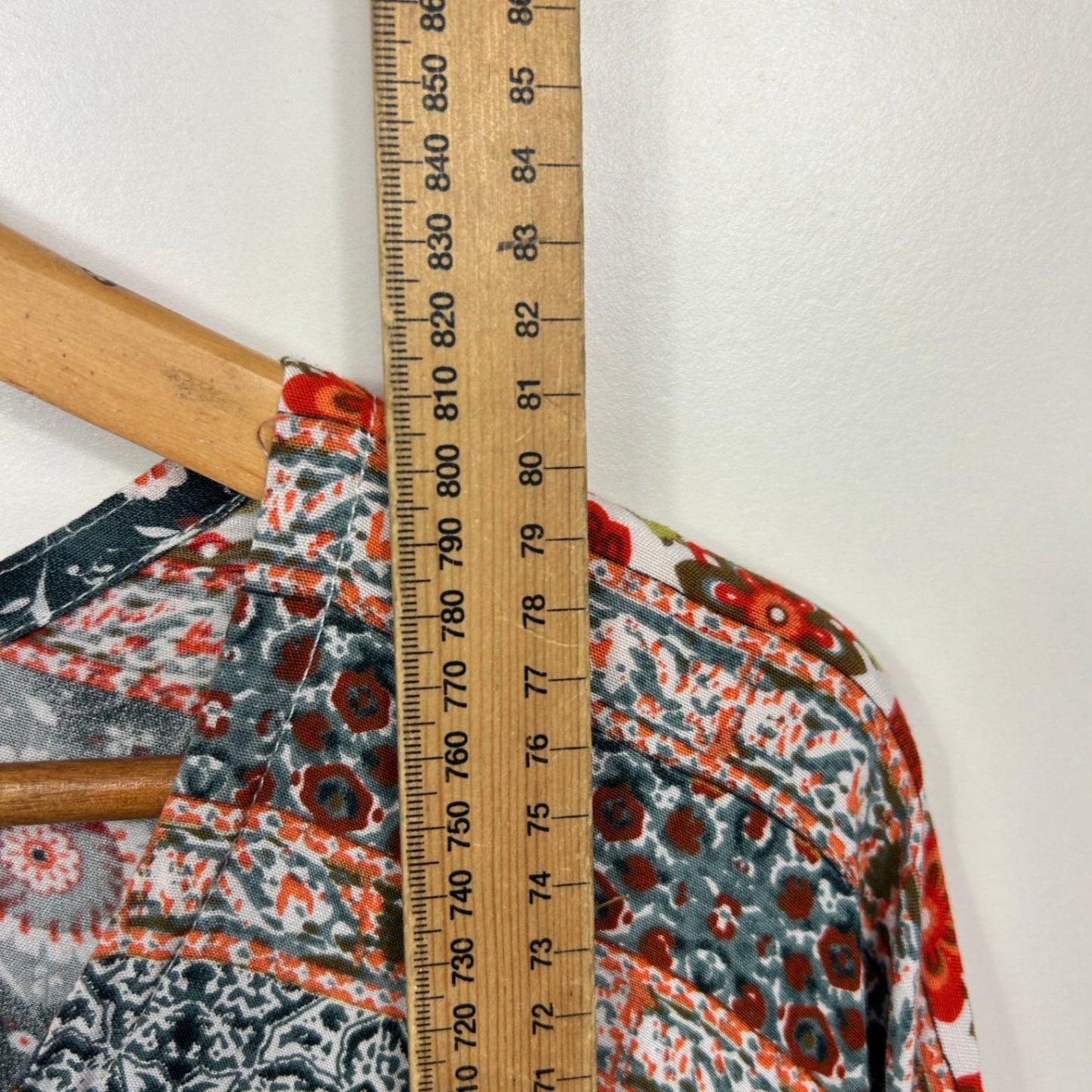 Boho Kaftan Top One Size Plus Short Sleeve Multicoloured Floral