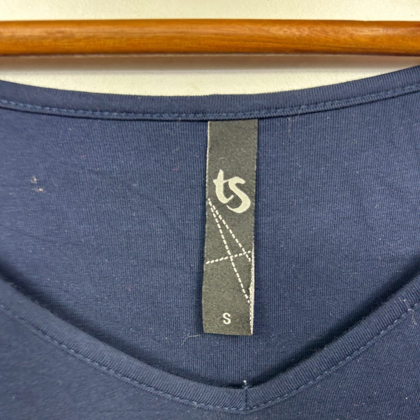 Taking Shape Blue Bamboo Blend Short Sleeve V-Neck High-Low Top Size 16 Plus