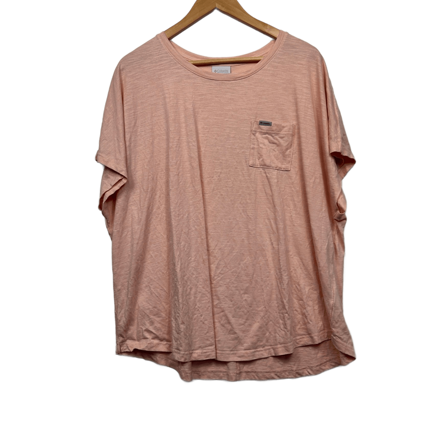 Columbia Short Sleeve Top Size 18 3XL Peach Activewear Hiking Outdoor Travel