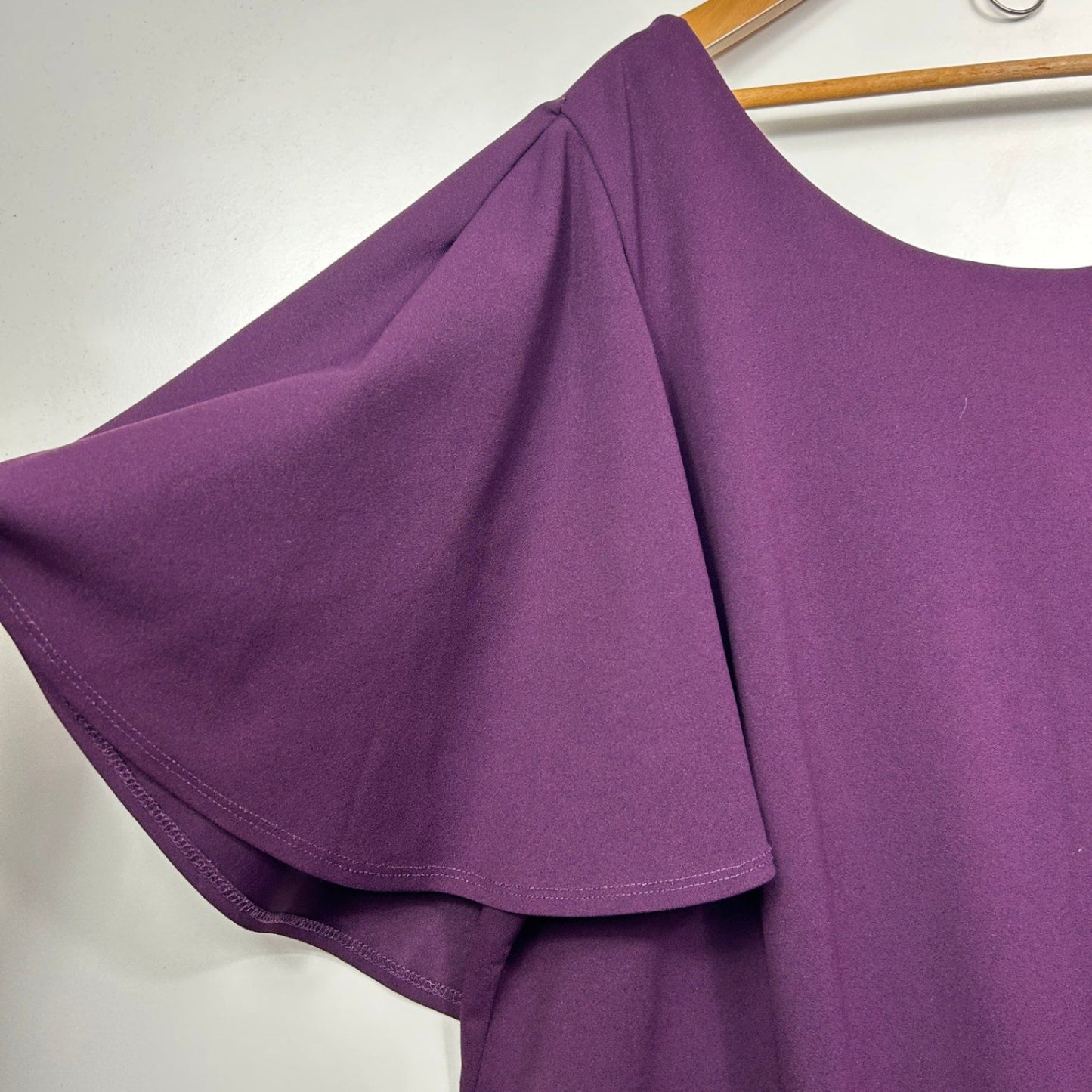 Autograph Pencil Dress Size 26 Flutter Short Sleeve Plum Cocktail Thick