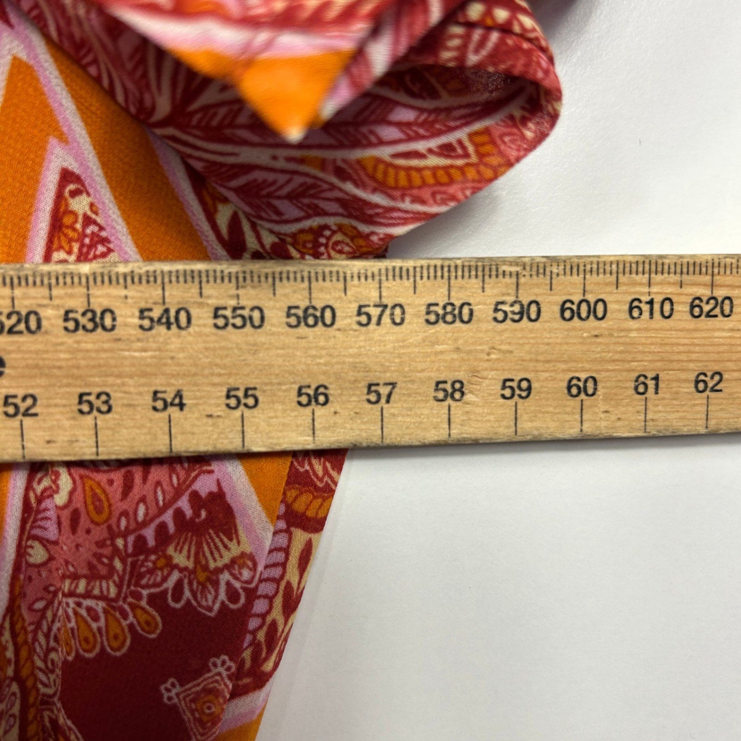 Katies Short Sleeve Maxi Dress Size 20 Orange Patchwork Print Lined Cocktail