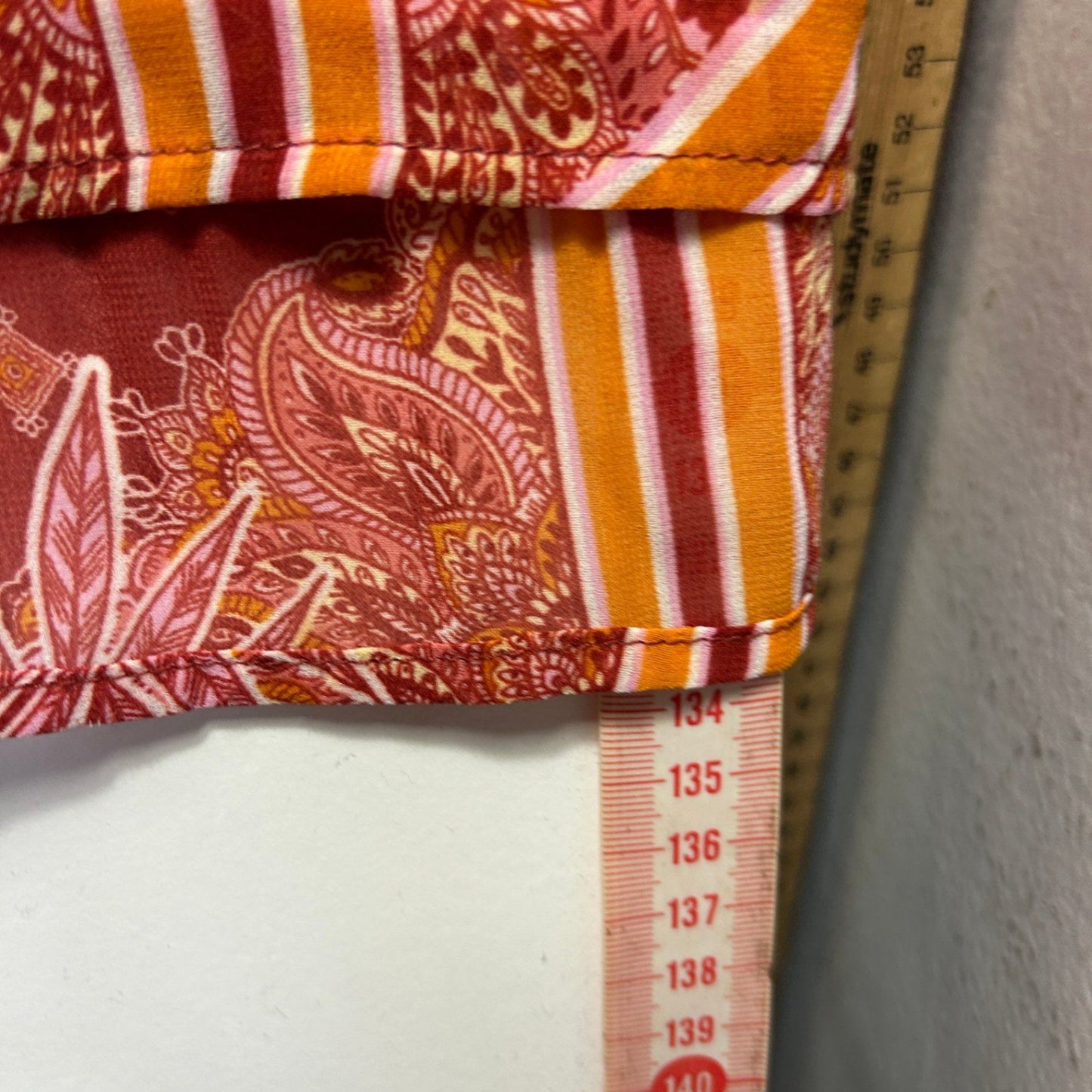 Katies Short Sleeve Maxi Dress Size 20 Orange Patchwork Print Lined Cocktail