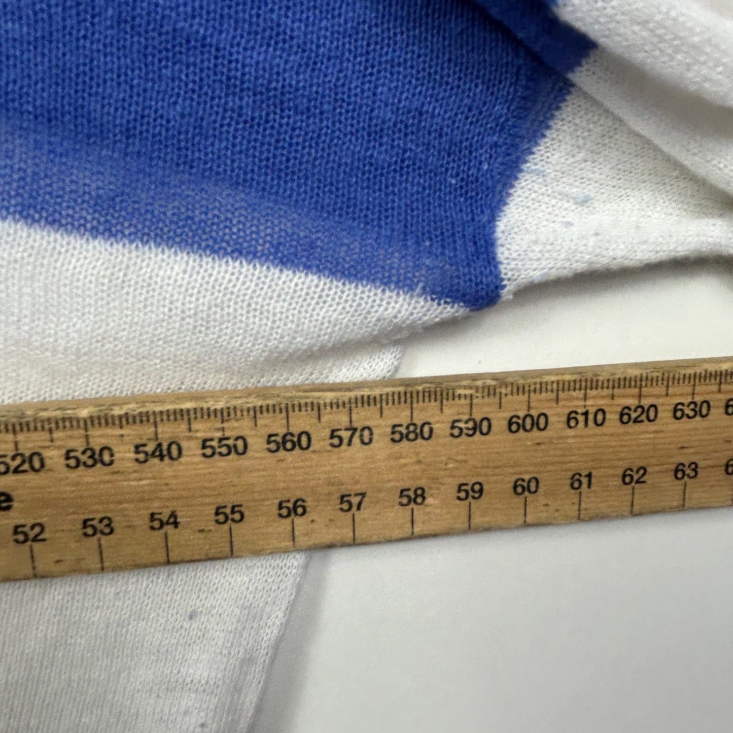 Gordon Smith Knit Linen Blend Top Size 16 XL Blue/Purple White Striped Long Sleeve