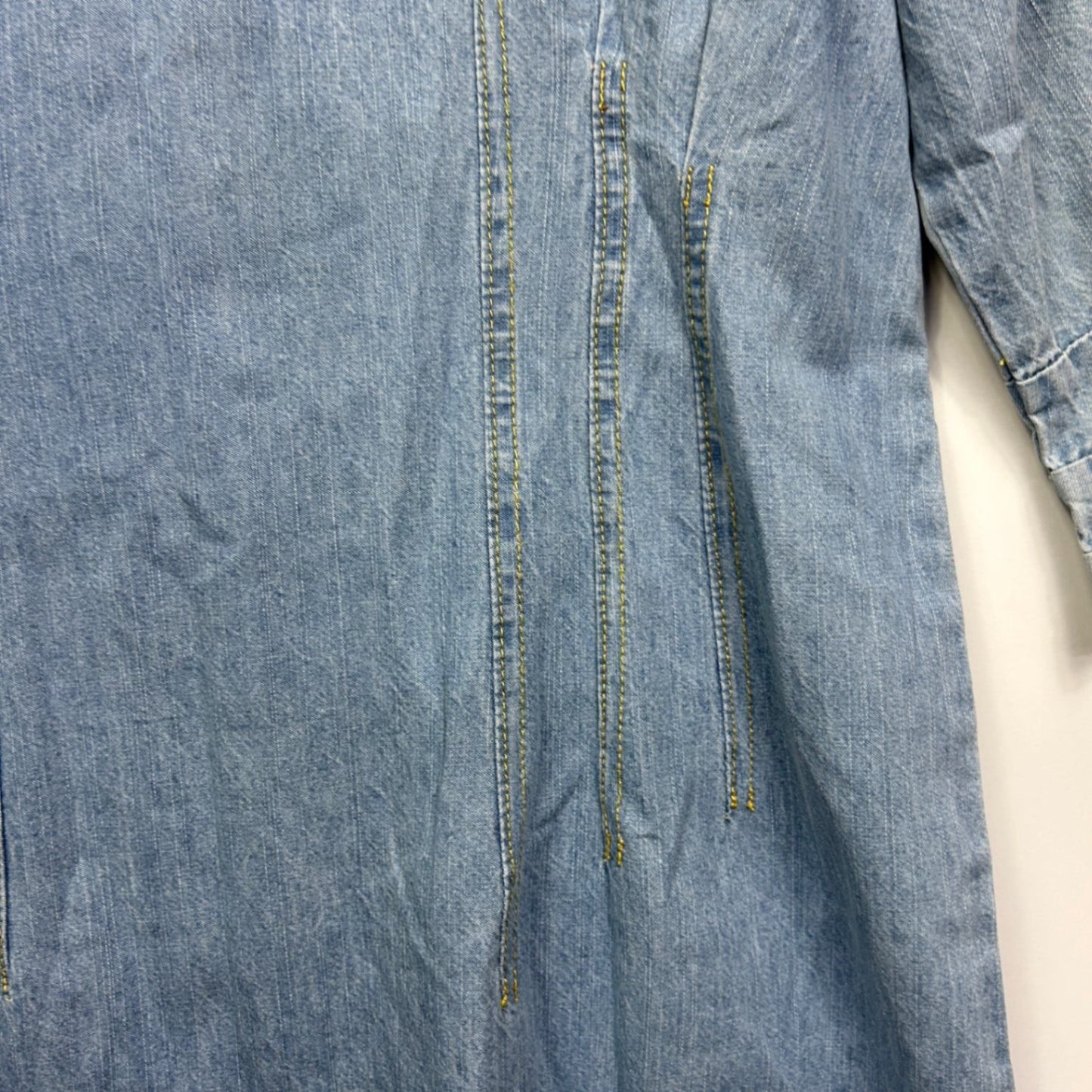 New Caroline Morgan Denim Dress Size 16 3/4 Sleeve Blue Fitted