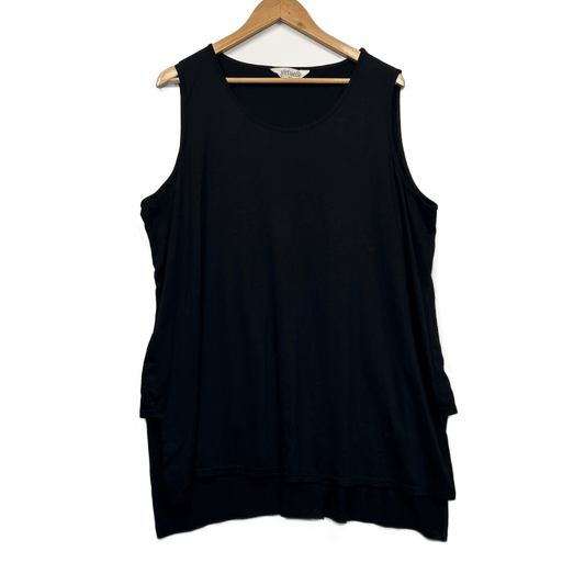 Virtuelle Layered Top Size 18 Plus Black Sleeveless