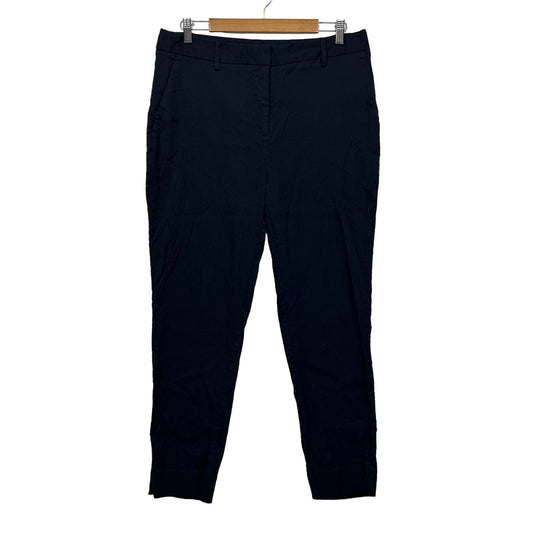Sportscraft European Fabric Navy Tapered Trousers Pants Pockets Cotton Size 14