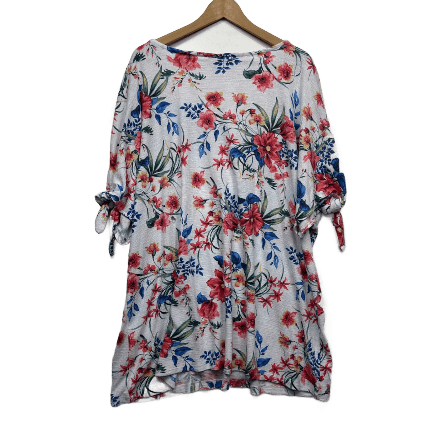 Autograph Top Size 24 White Floral Short Sleeve Viscose Blend