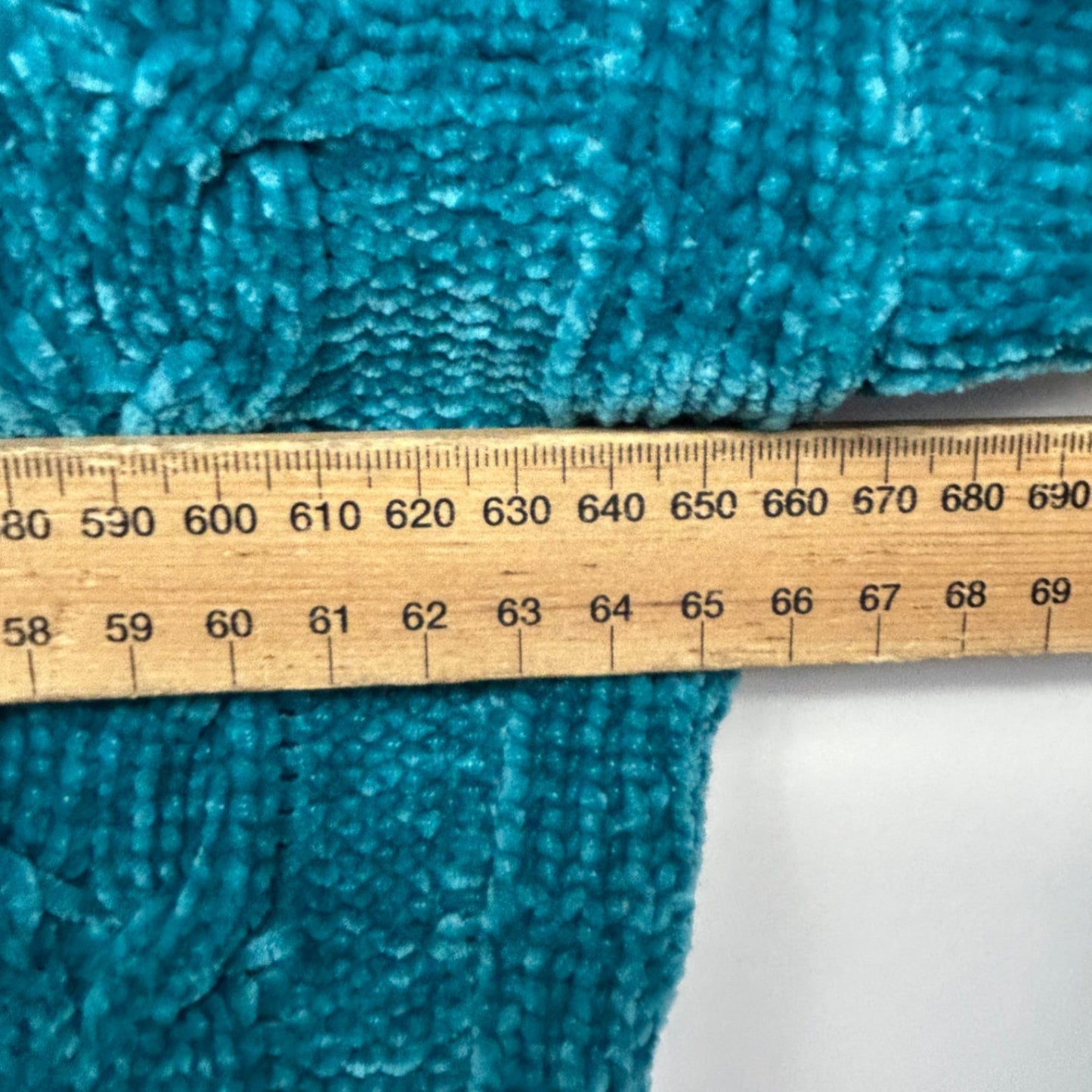 Rockmans Chenille Cable Knit Jumper Size 16 18 Teal Soft Cozy Sweater