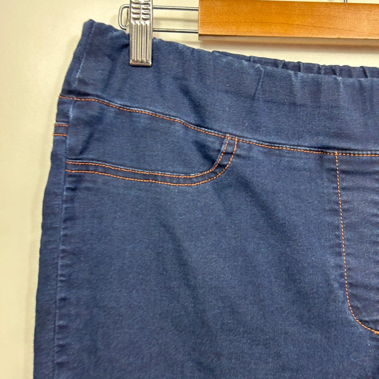 Blue Illusion Jeggings Pull-On Stretch Denim Trousers Pants Jeans Size 16