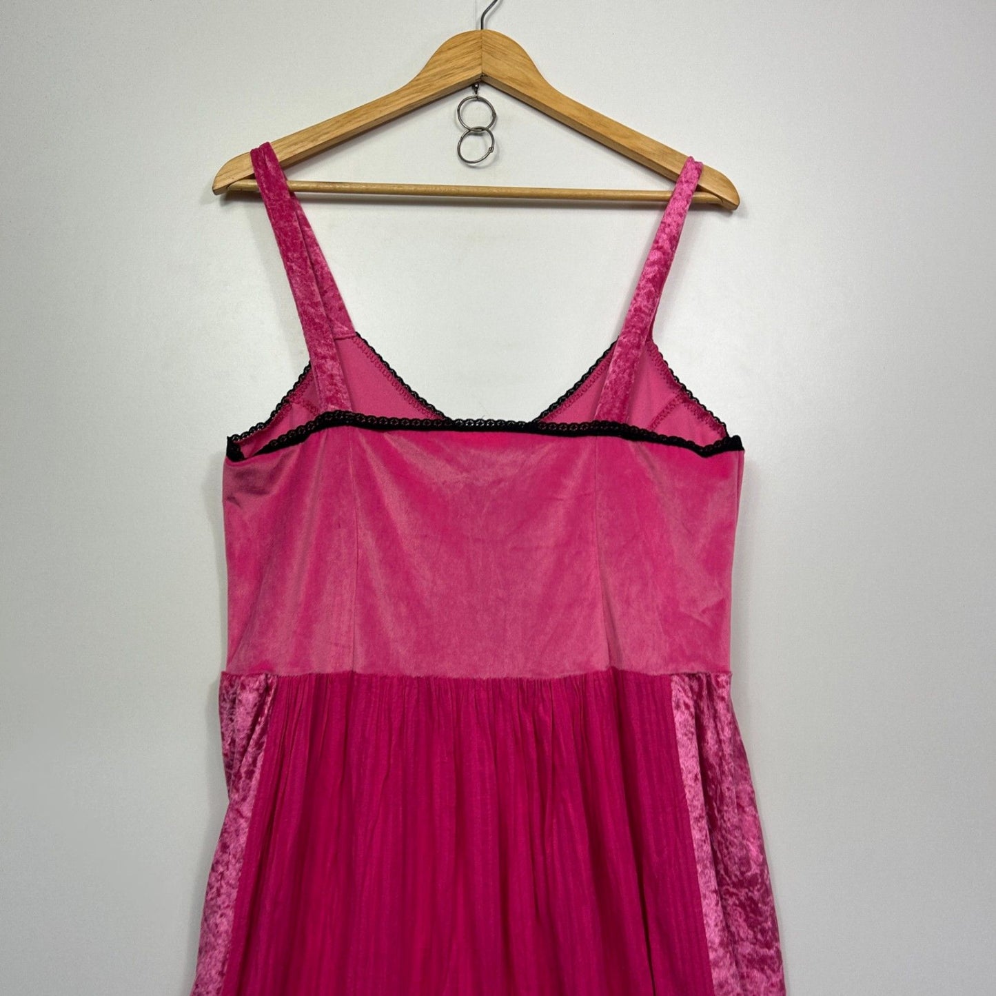 Boho Y2K Pink Velvet Panel Maxi Dress Size 16 - 18 Fairycore Whimsigoth Festival