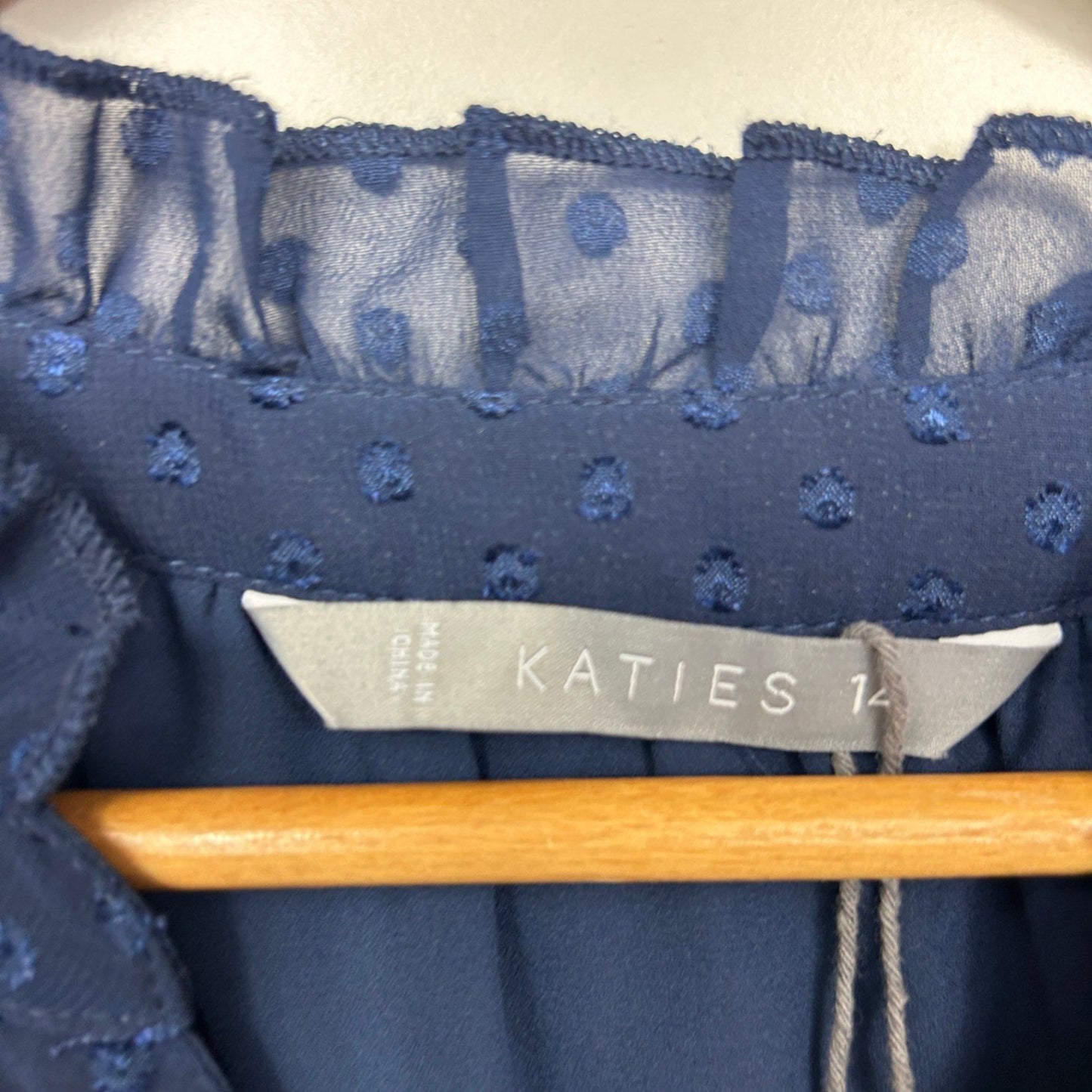 Katies Midi Sleeveless Dress Size 14 Belted Ruffle Neck