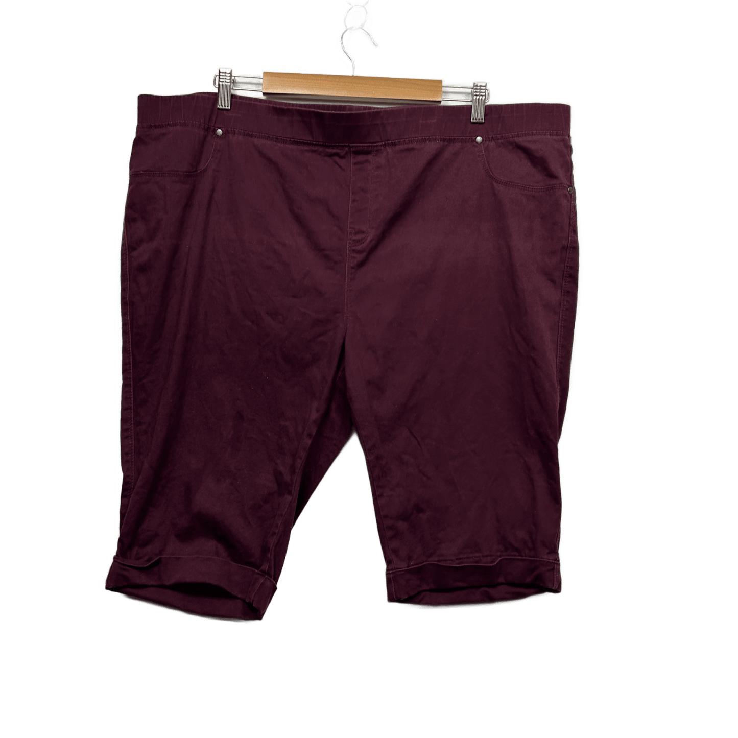 Breakers Burgundy Pull On Casual Shorts Size 24