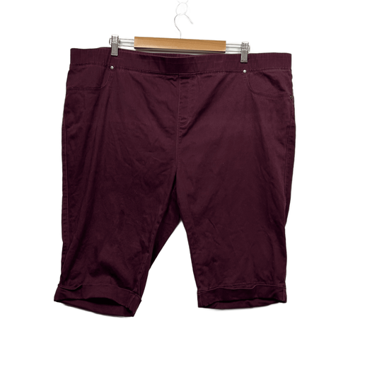 Breakers Burgundy Pull On Casual Shorts Size 24