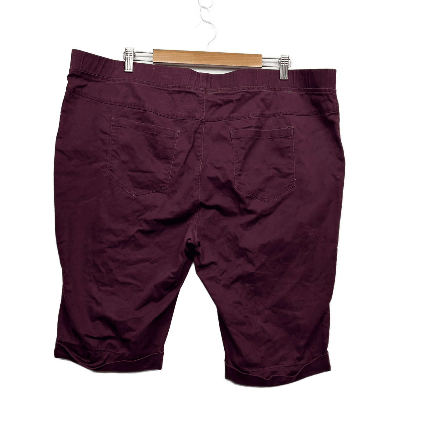Breakers Burgundy Pull On Casual Shorts Size 24