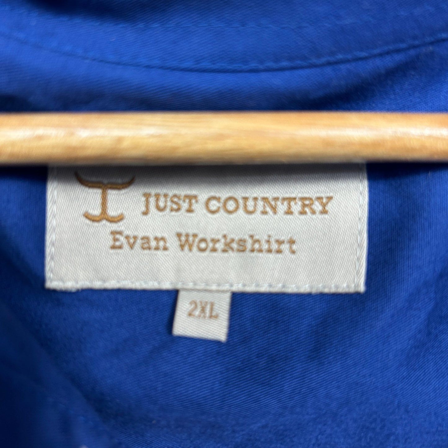 Just Country Mens Long Sleeve Workshirt Size 2XL Blue