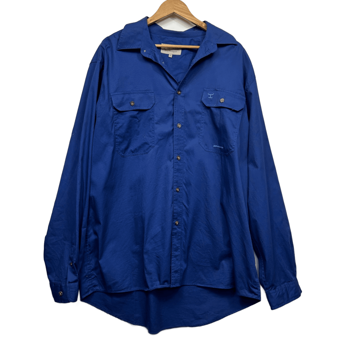 Just Country Mens Long Sleeve Workshirt Size 2XL Blue