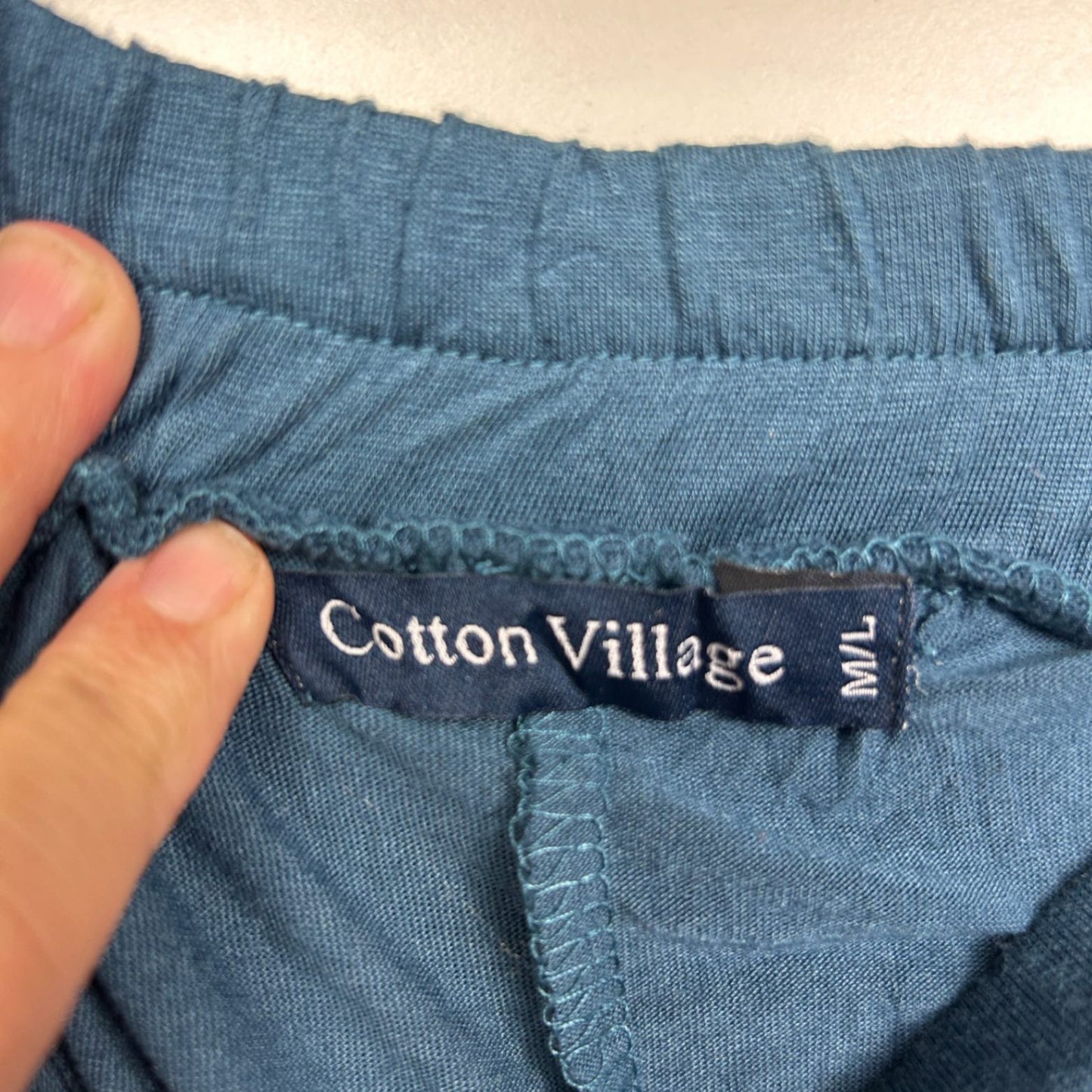 Cotton Village Pants Size 12 14 Blue Boho Skirt Overlay Wide Leg Culottes Cotton