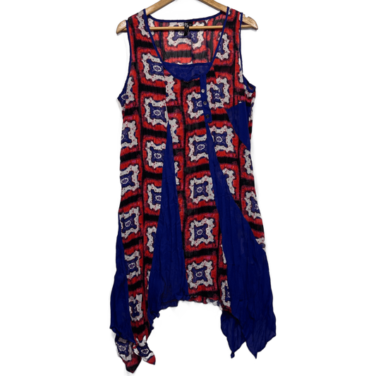 Taking Shape Top Layer Dress Size 18 Multicoloured Sleeveless Sheer
