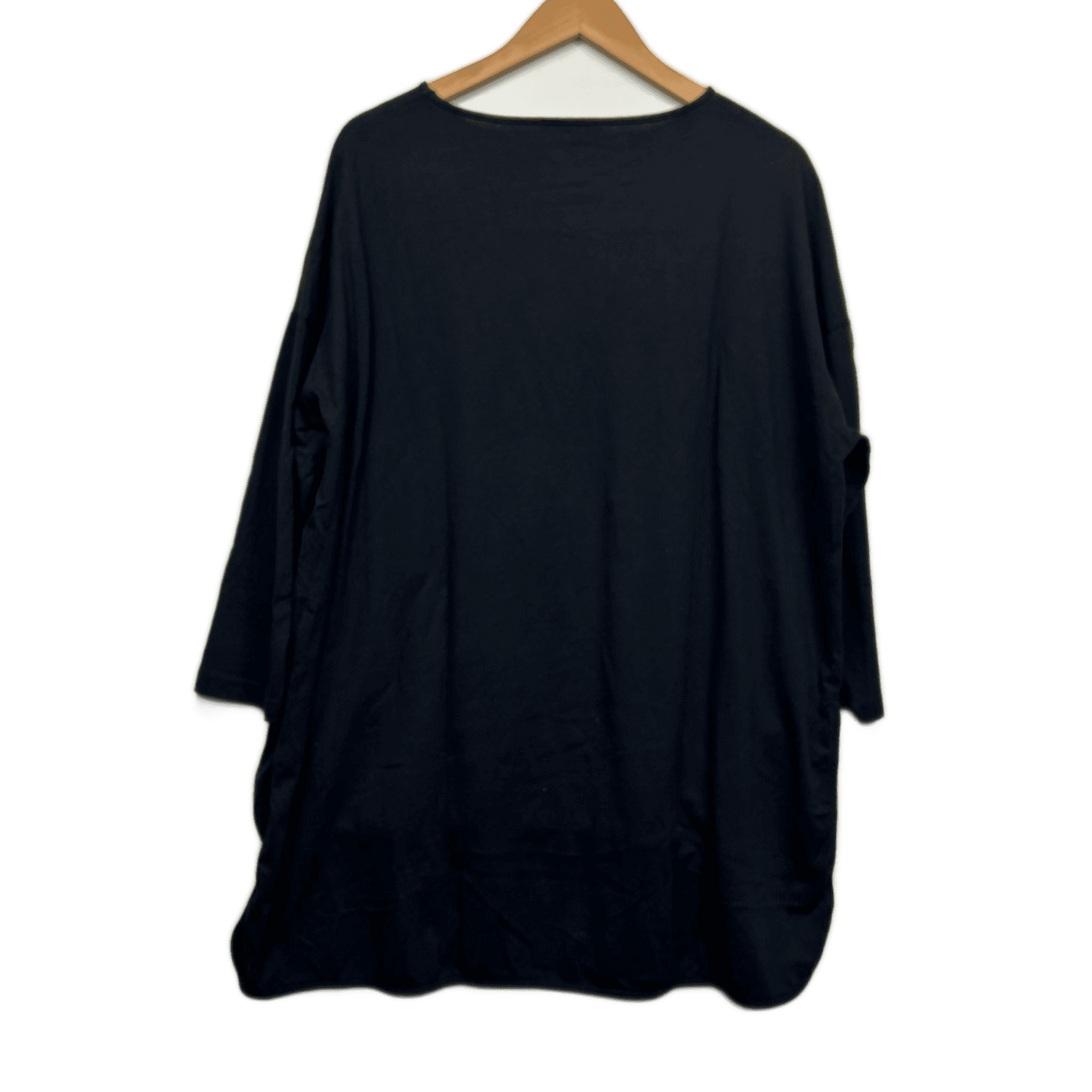 Bohemian Traders Casual Top Size 14 Large Black Long Sleeve 100% Cotton Hi Low