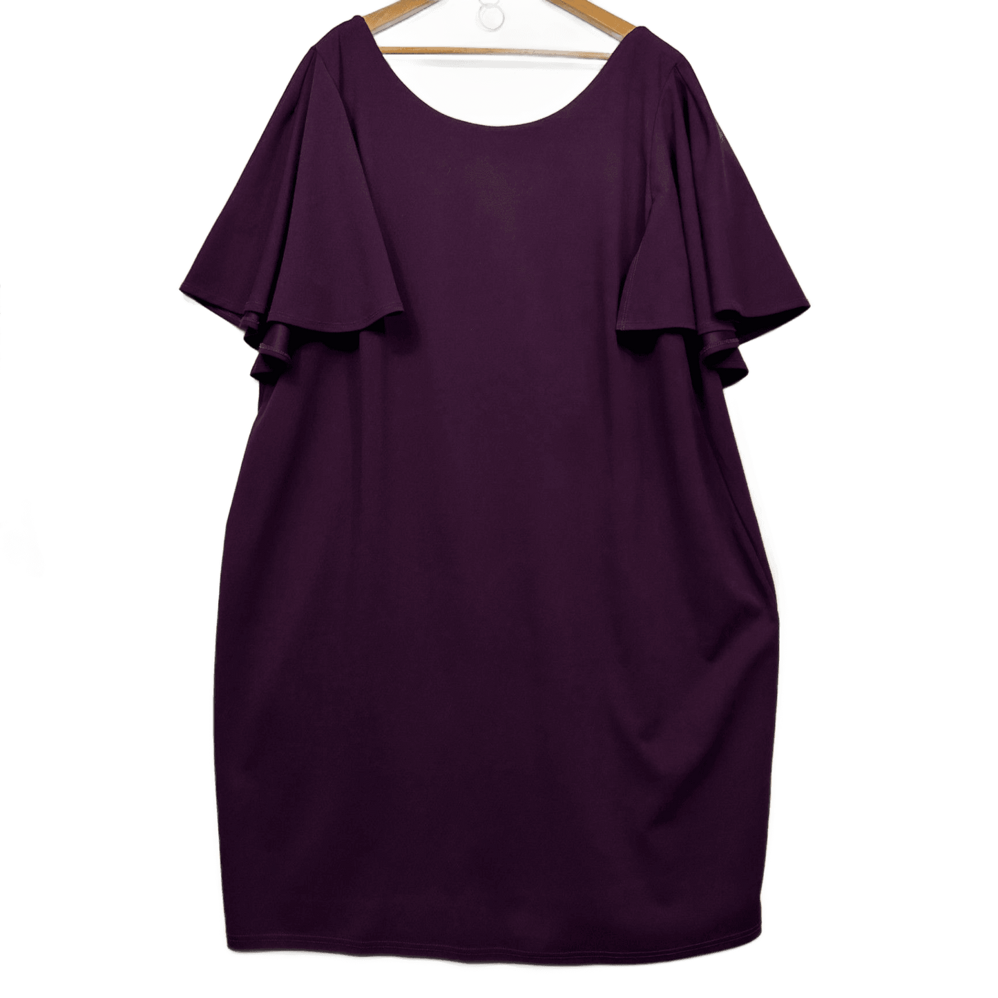Autograph Pencil Dress Size 26 Flutter Short Sleeve Plum Cocktail Thick