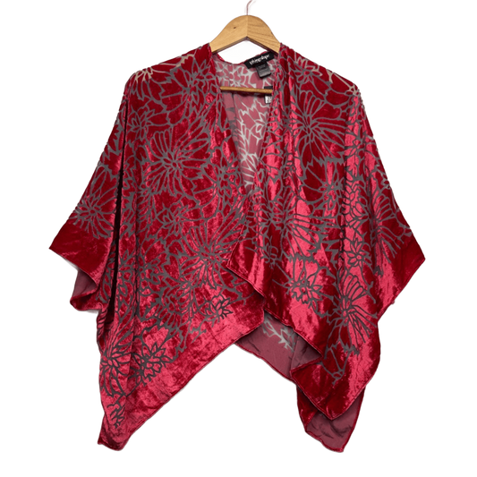 Taking Shape Velvet Open Front Boho Kimono Top Jacket Cape One Size Plus