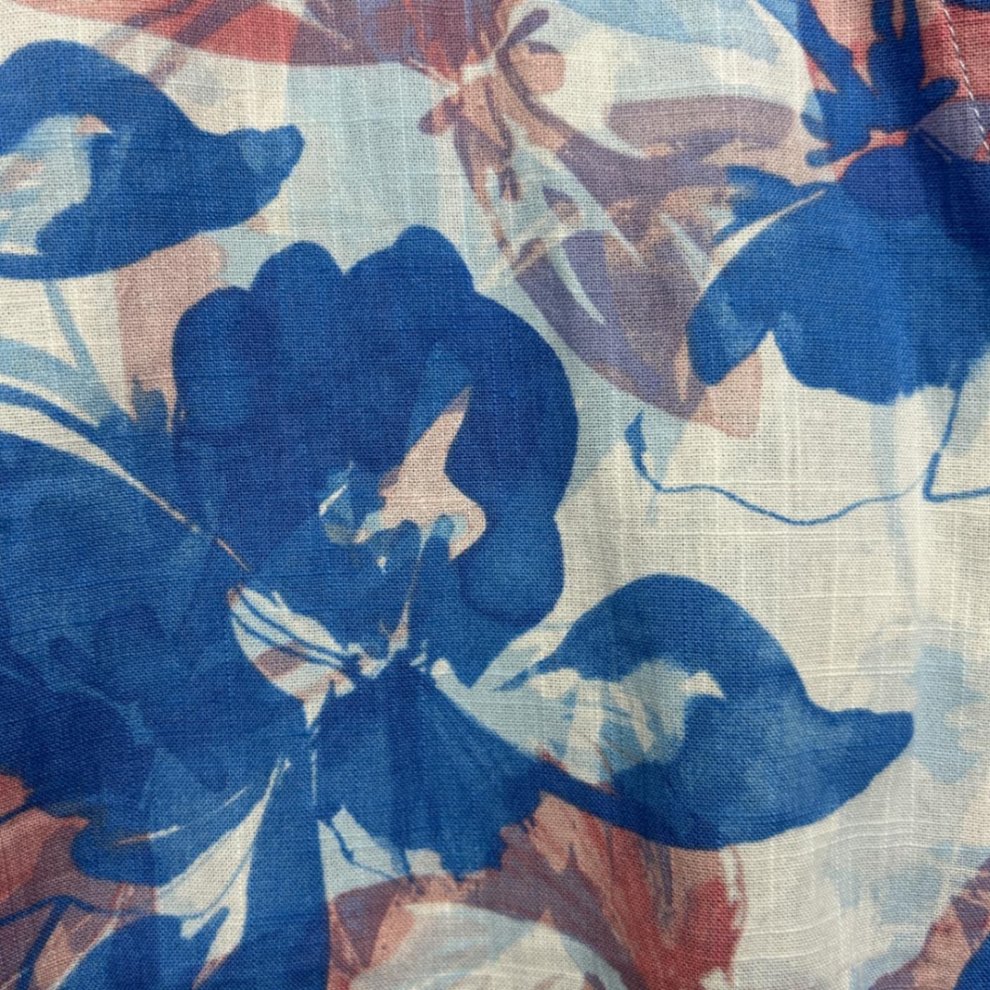 New Suzanne Grae Linen Blend Top Blouse Size 24 Sleeveless Floral
