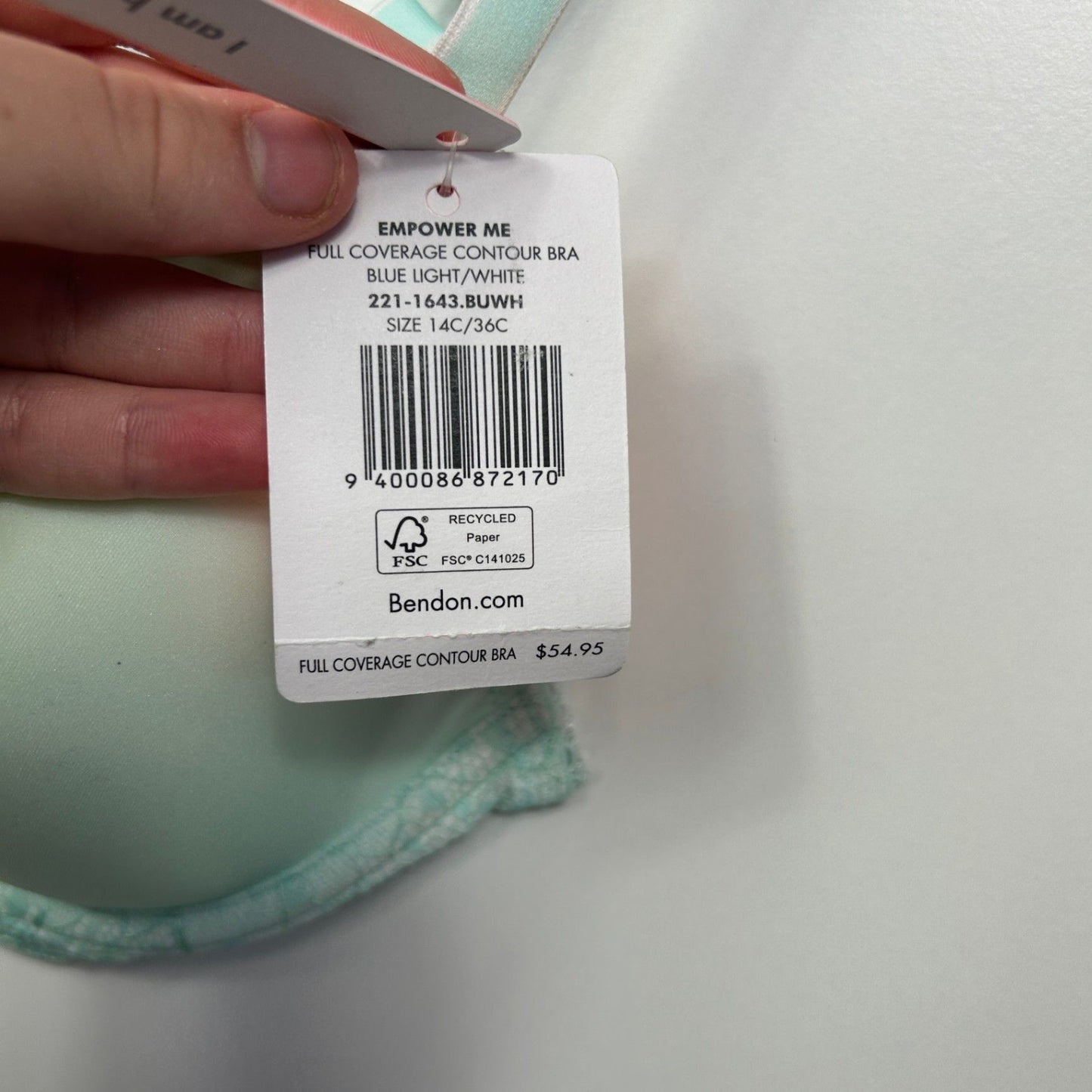 Bendon Full Coverage Contour Bra Size 14C Green
