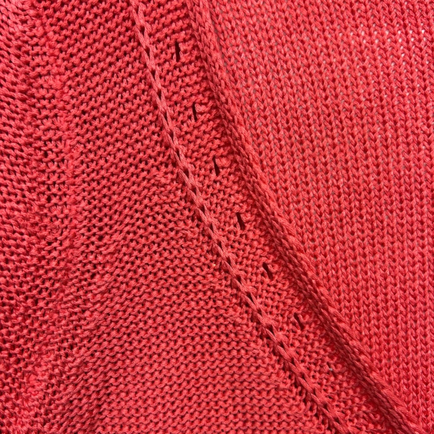 Suzanne Grae Coral Knit Cardigan Size L Short Sleeve