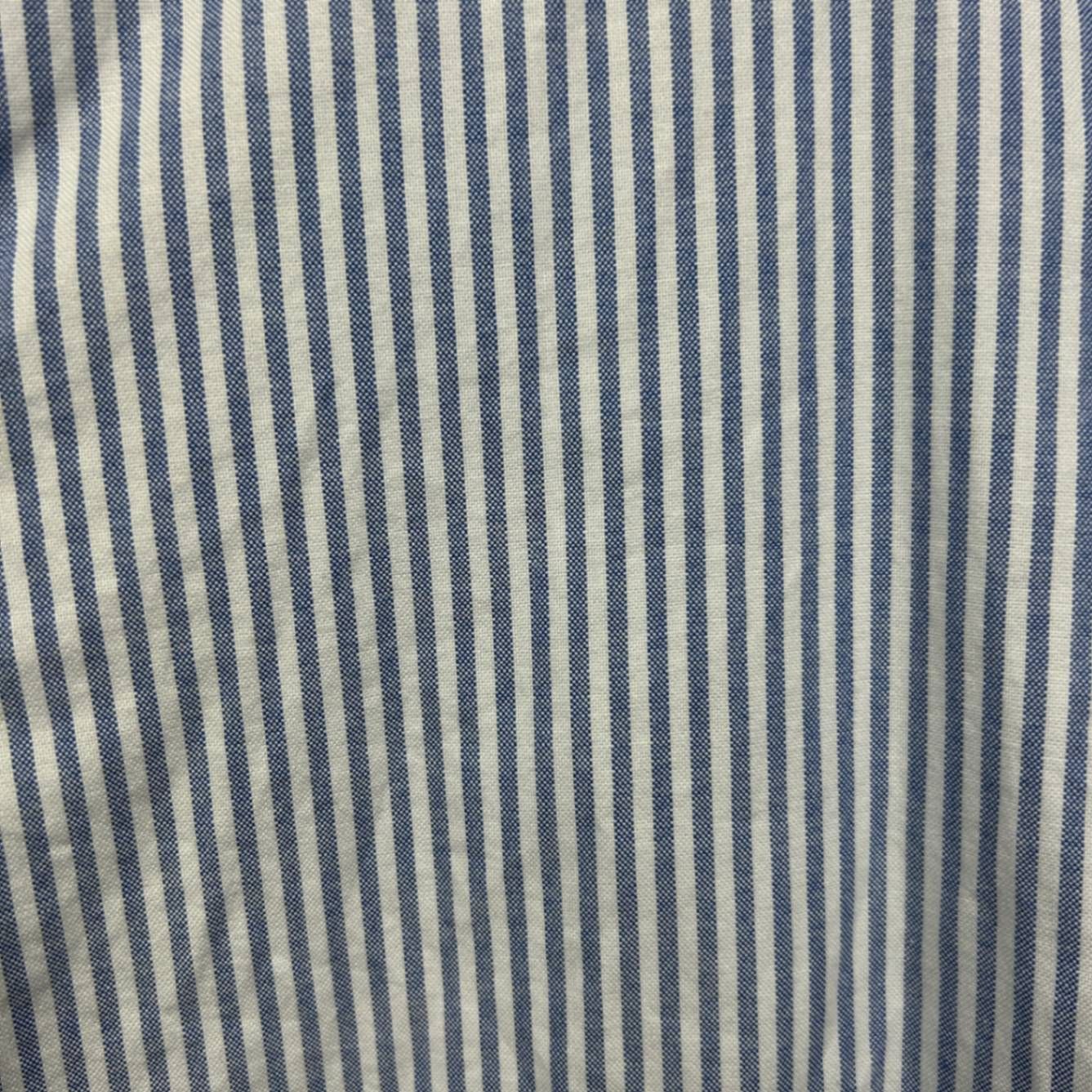 H&M Blue White Cotton Long Sleeve Collared Button-Up Shirt Top Size 14 Large