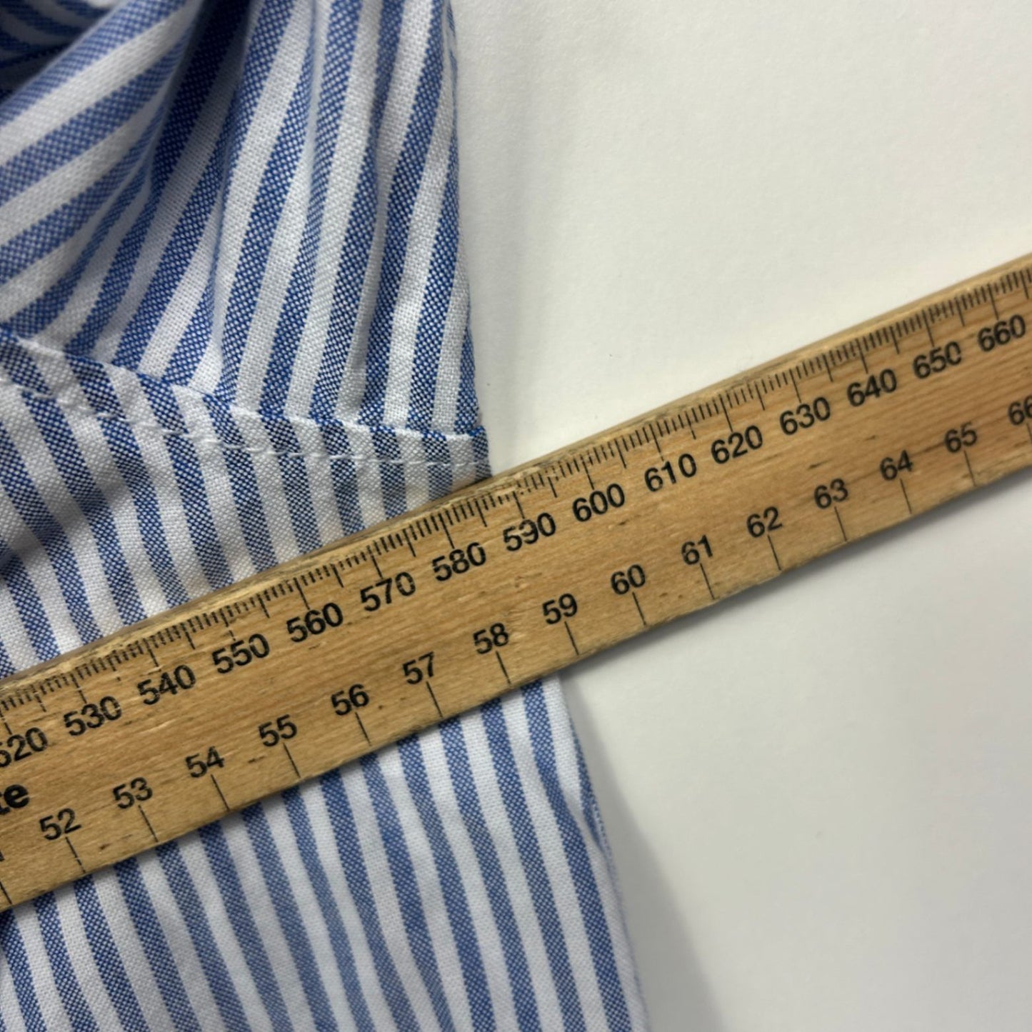H&M Blue White Cotton Long Sleeve Collared Button-Up Shirt Top Size 14 Large