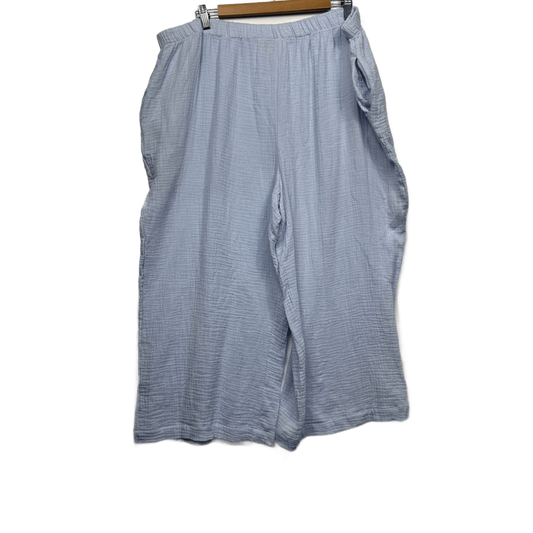 Millers Cropped Pants Elastic Waist Wide Leg Blue Size 22