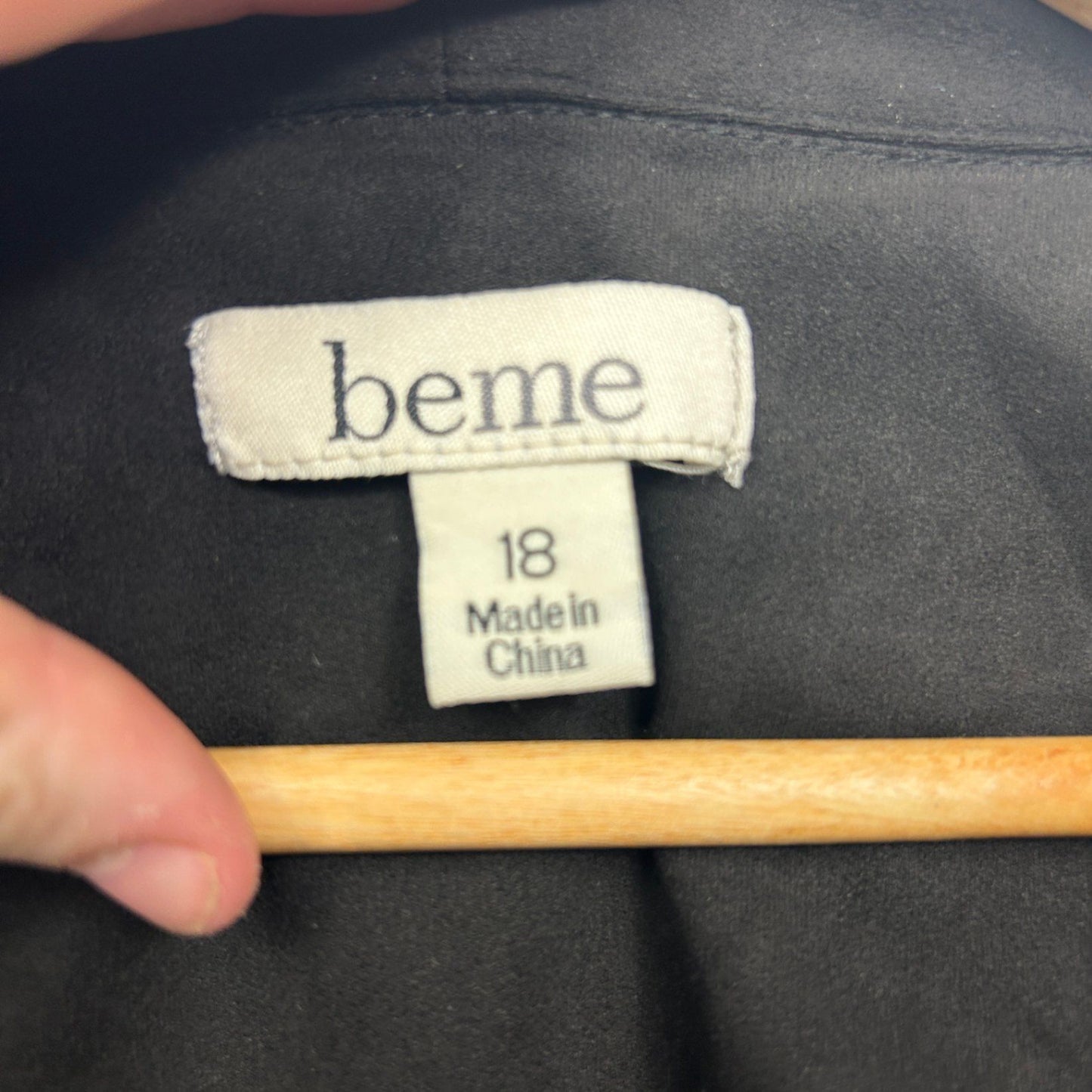 Beme Black Drape Open Waterfall Jacket Plus Faux Suede Size 18