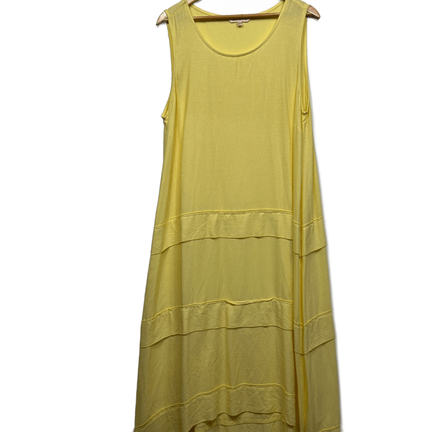 Noni B Yellow Linen Blend Sleeveless Maxi Dress Size 16